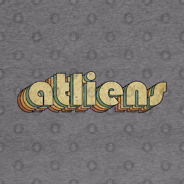 Atliens // Vintage Rainbow Typography Style // 70s by JULIAN AKBAR PROJECT